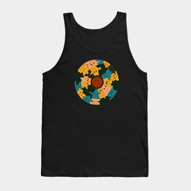 Everyone Belongs Retro Colors Puzzle Design Tank Top by Suneldesigns